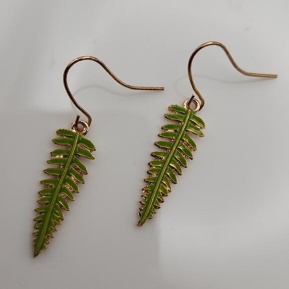 Tropical Boho Leaf Earrings - Picture 3 of 5